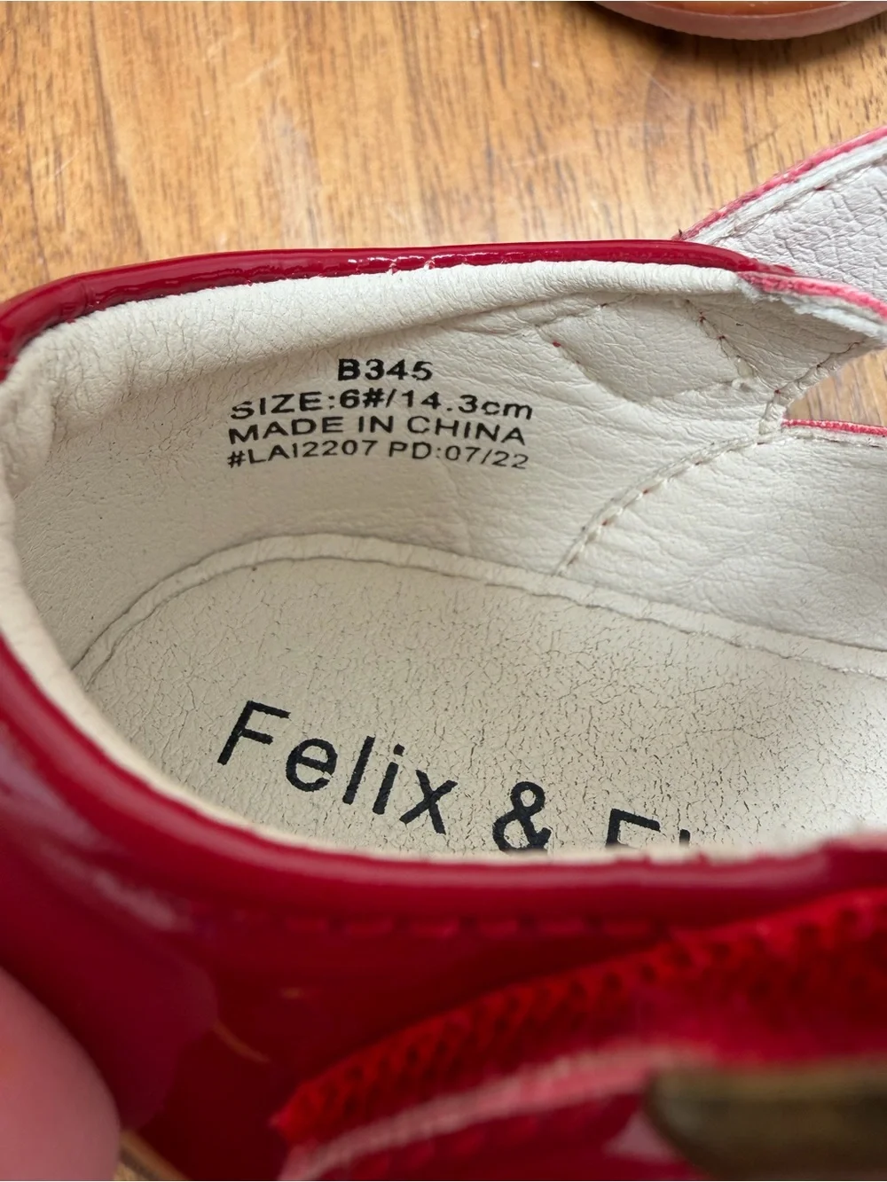 Felix & Flora Red Patent T-Strap Mary Jane Shoes Toddler Size 6